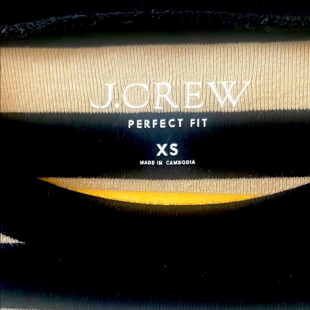 J. Crew Black and Cream Striped Breton Top - Picture 2 of 3